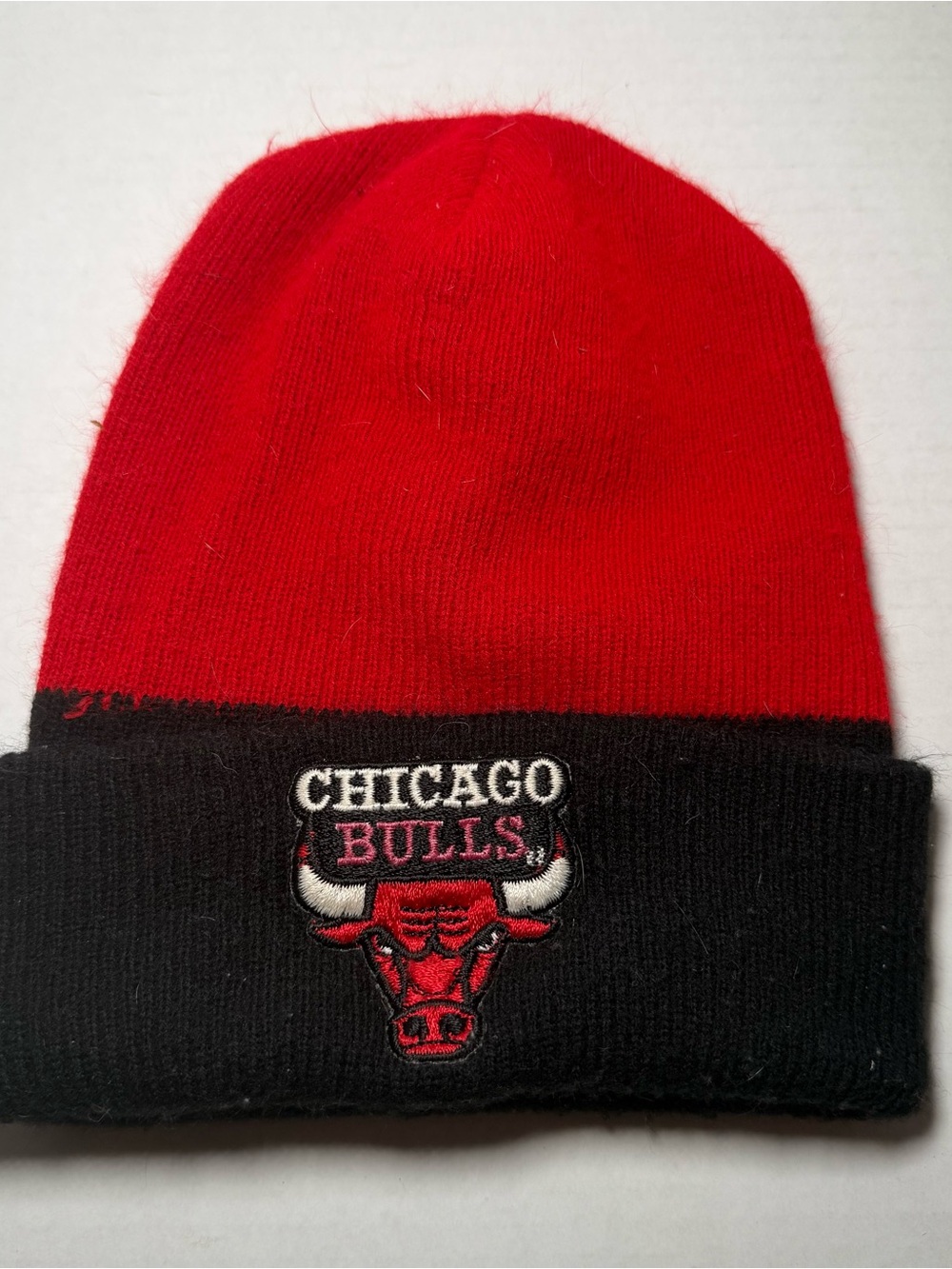 Vintage 90s NBA Chicago Bulls Cuffed Beanie Toboggan Winter Hat